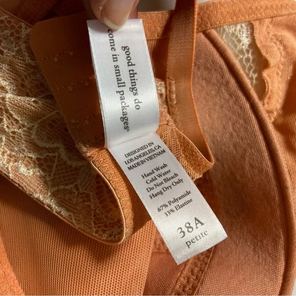 New NWT The Little Bra Company Bralette Ava Apricot Honey Lace 38A Petite - Picture 11 of 15